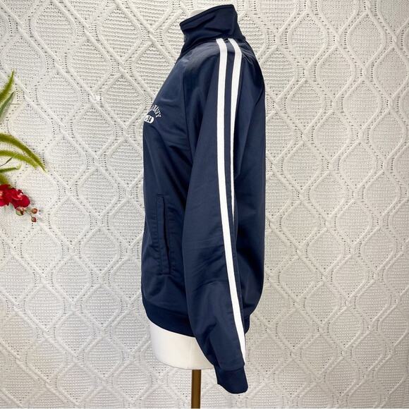 OLD NAVY | Navy Blue Raglan Long Sleeve Zip-Up 2 Striped Details Sweatshirt - Picture 3 of 10